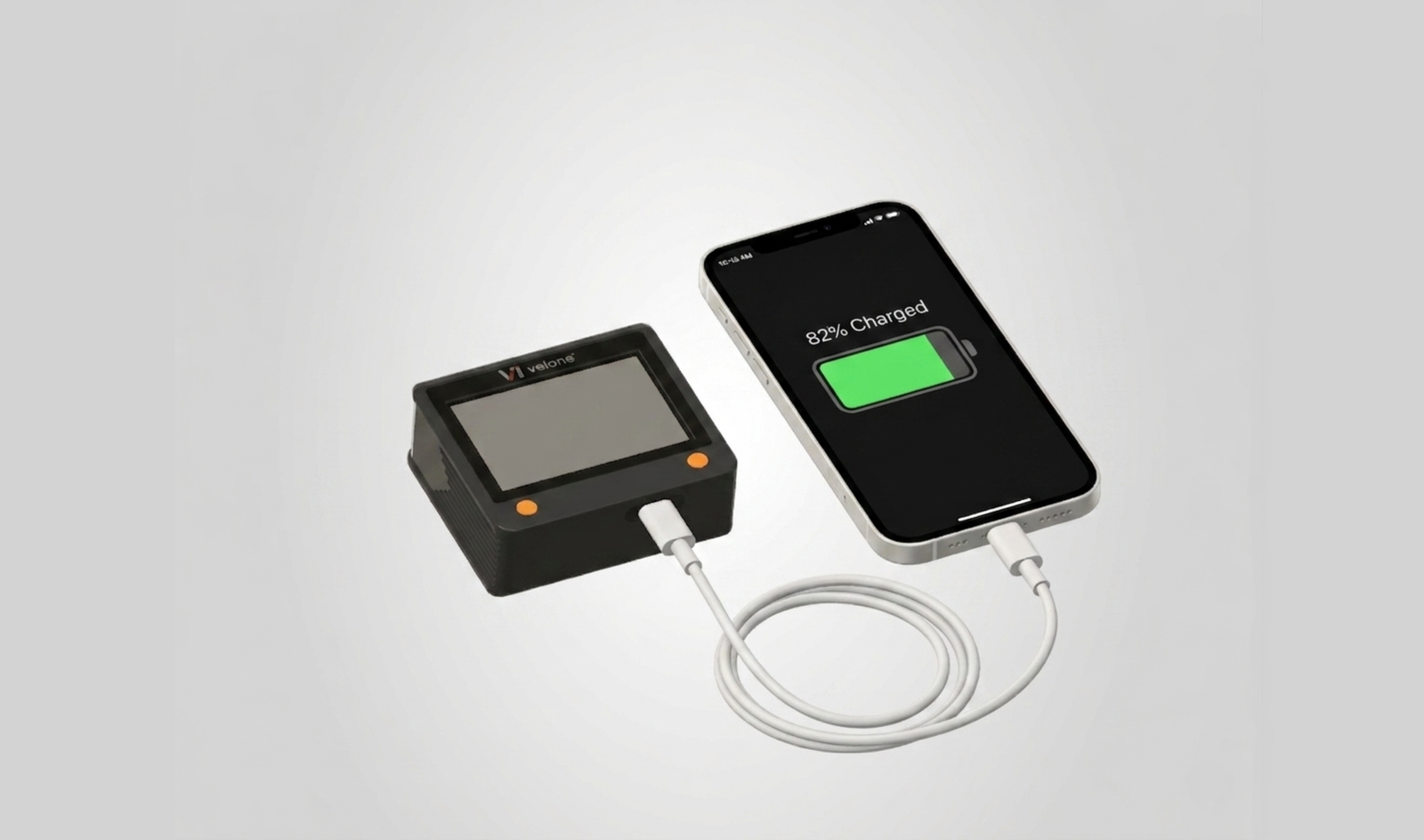 Velone Built-in Powerbank - Large built-in battery doubles as a powerbank, Charge your devices on the go